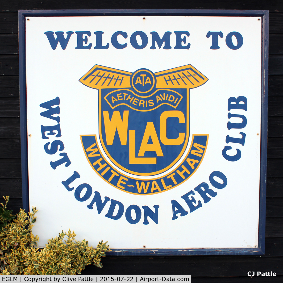 White Waltham Airfield Airport, White Waltham, England United Kingdom (EGLM) - West London Aero Club (WLAC) sign at White Waltham EGLM