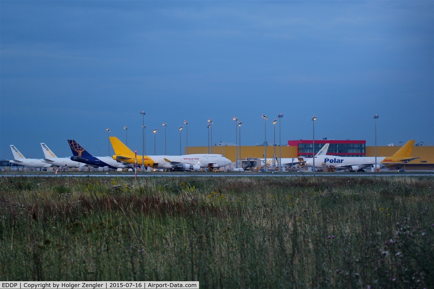Leipzig/Halle Airport, Leipzig/Halle Germany (EDDP) - Apron 4 und 5 in mild morning light...