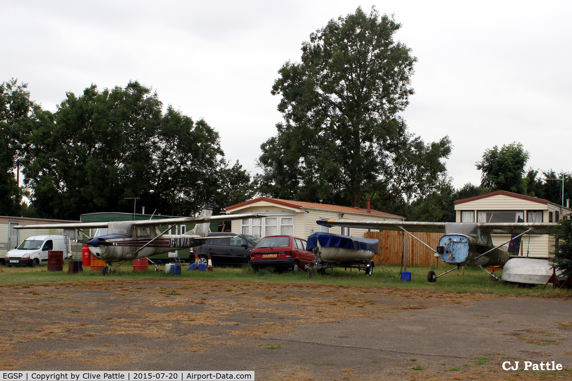 Peterborough/Sibson Airport, Peterborough, England United Kingdom (EGSP) - The shanty town area at the rear of the airfield at Sibson EGSP, used for temp accom for parachutists, skydivers and their families.