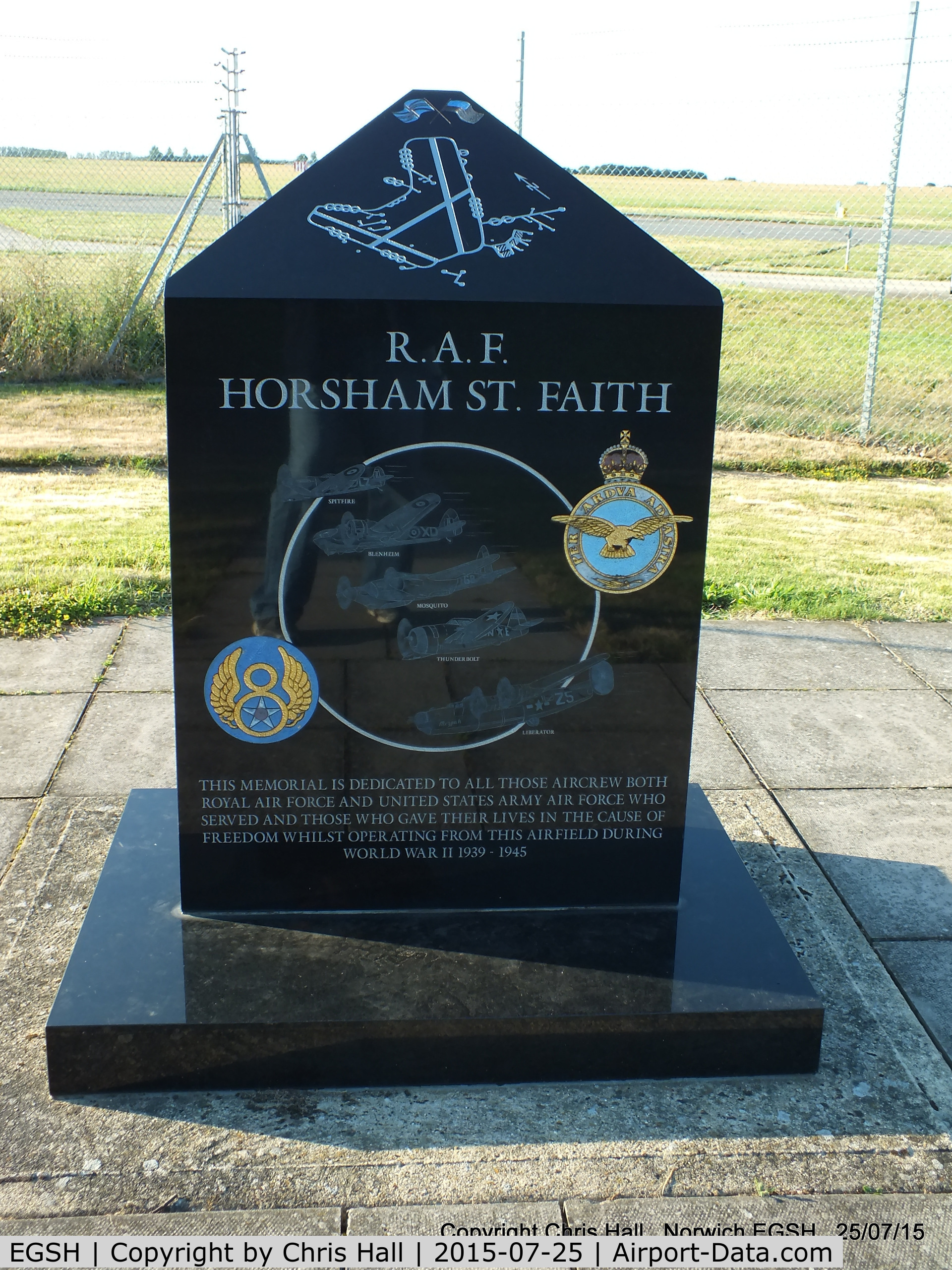 Norwich International Airport, Norwich, England United Kingdom (EGSH) - Memorial at Norwich Airport, former RAF Horsham St Faith