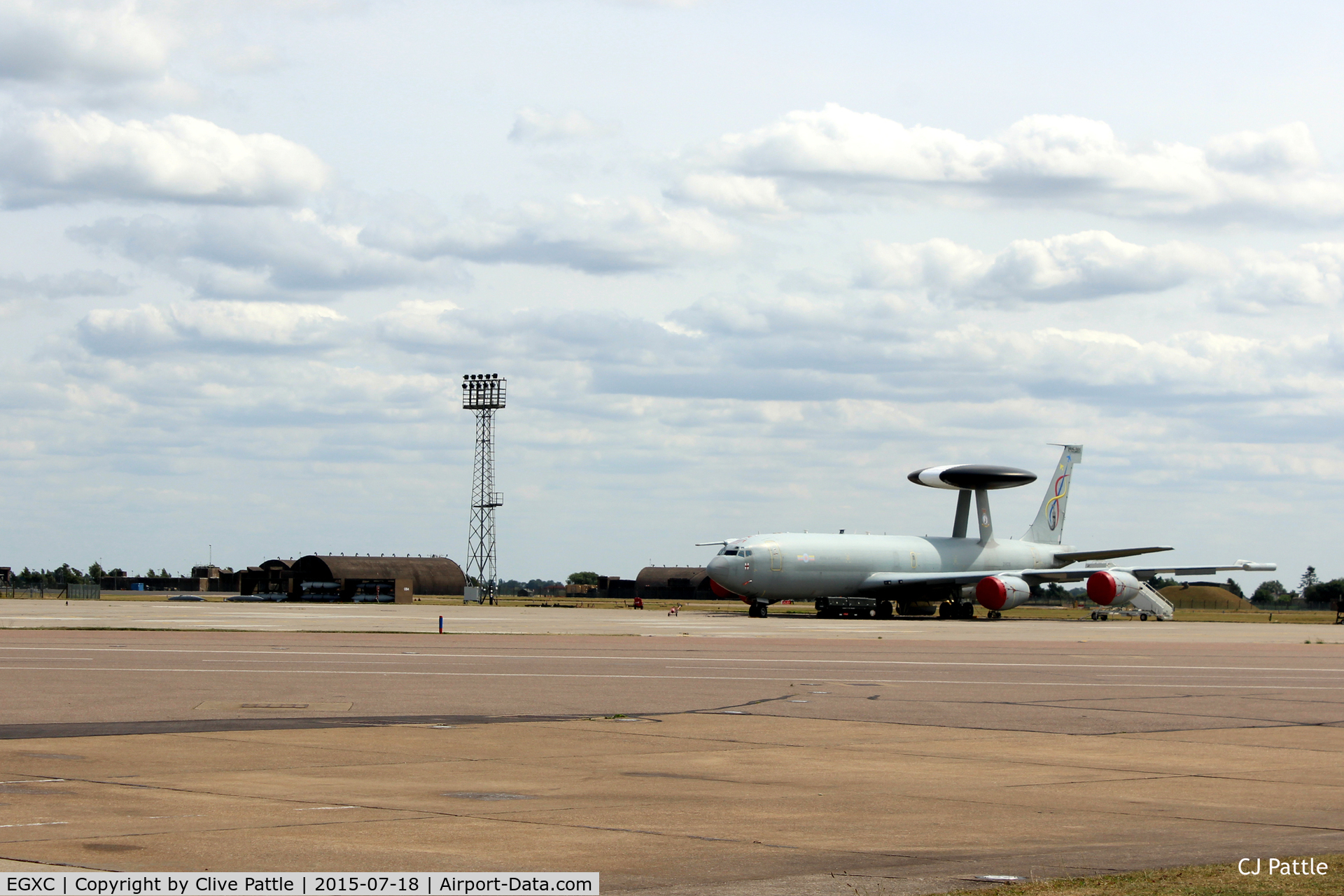 RAF Coningsby Airport, Coningsby, England United Kingdom (EGXC) - Apron view at RAF Coningsby, Lincolnshire EGXC. The parked Sentry is on temporary detachment from the nearby RAF Waddington (EGXW) whilst the latter's runway is re-surfaced.