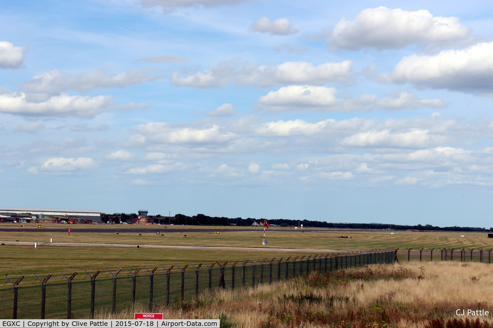 RAF Coningsby Airport, Coningsby, England United Kingdom (EGXC) - Airfield view RAF Coningsby EGXC showing the centrally located tower looking northeast