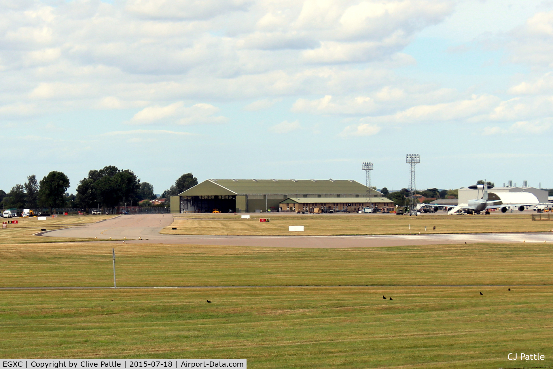 RAF Coningsby Airport, Coningsby, England United Kingdom (EGXC) - Airfield view RAF Coningsby EGXC - showing the BBMF area on the left and the 29 (R) Sqn apron.