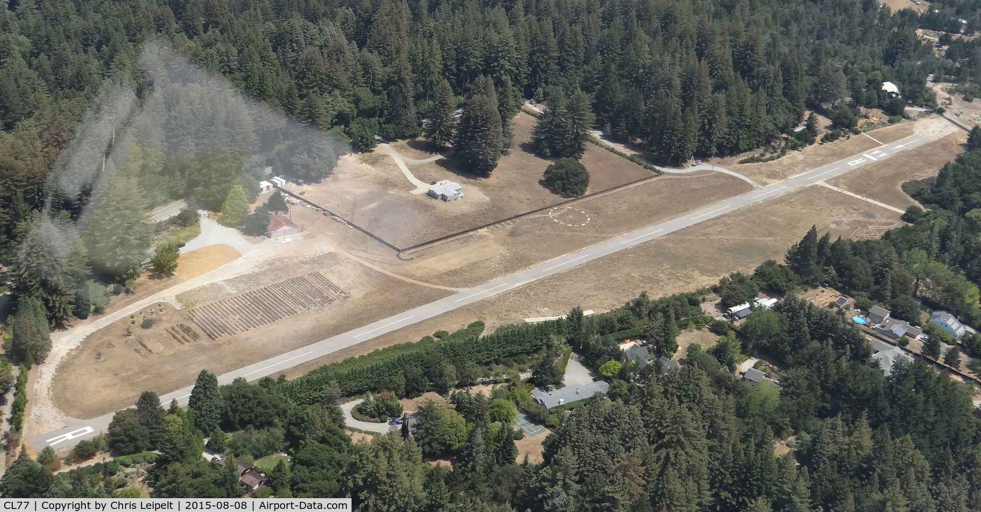 Bonny Doon Village Airport (CL77) - An overview of Bonny Doon Village Airport, CA from a Diamond Star DA-40.