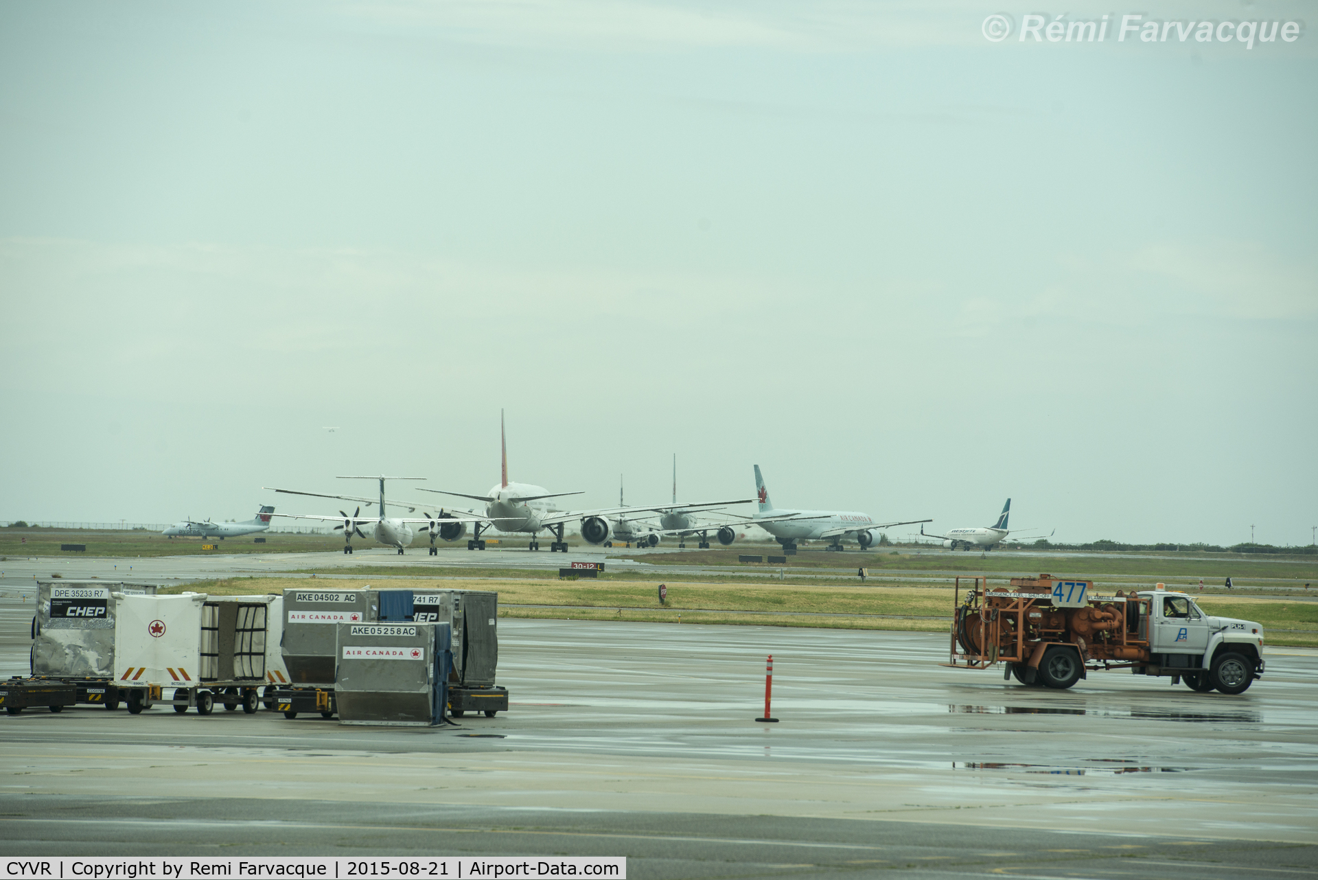 Vancouver International Airport, Vancouver, British Columbia Canada (CYVR) - Queue for departure, south runway.