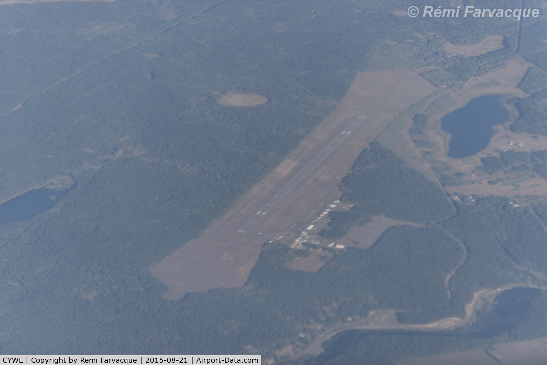 Williams Lake Airport (Williams Lake Regional Airport), Williams Lake, British Columbia Canada (CYWL) - From 24,000ft, looking to the southeast.