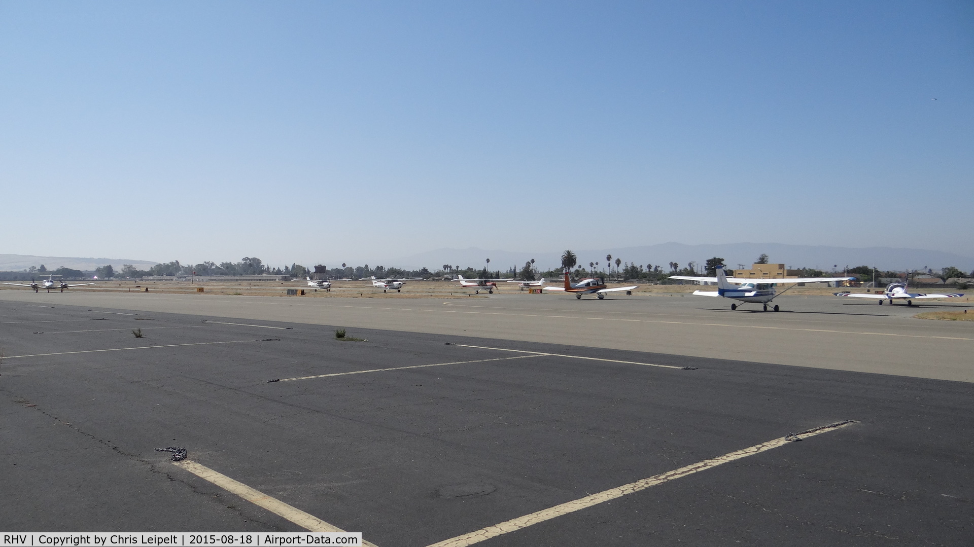 Reid-hillview Of Santa Clara County Airport (RHV) - The busiest run-up area ever at Reid Hillview Airport, San Jose, CA. No plane could get to the runway even if they weren't doing a run-up because of all the aircraft in the same small area! There was so event so I'm wondering why it was no busy.