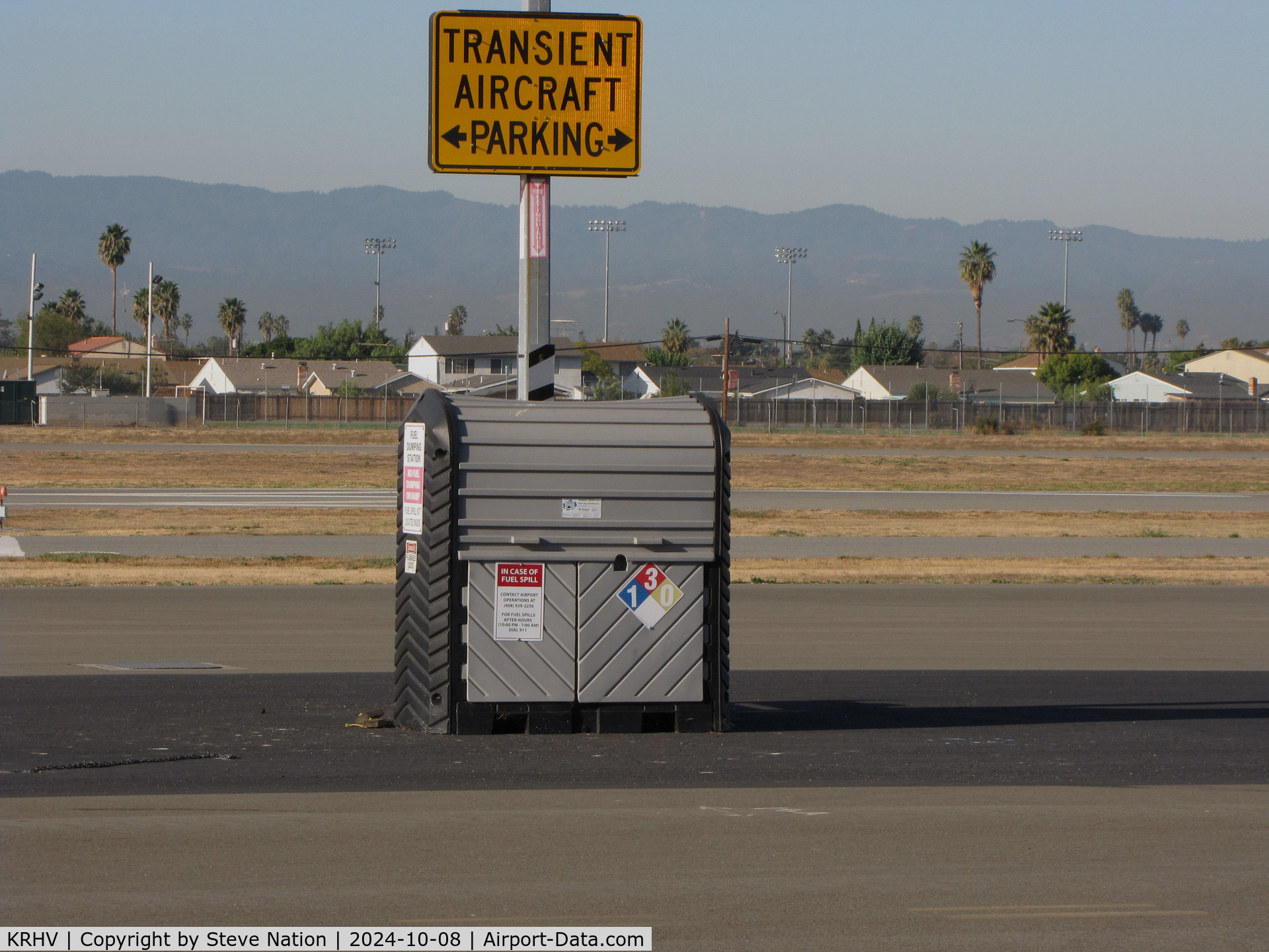 Reid-hillview Of Santa Clara County Airport (RHV) - Transient Aircraft Parking sign @ Reid-Hillview Airport, San Jose, CA