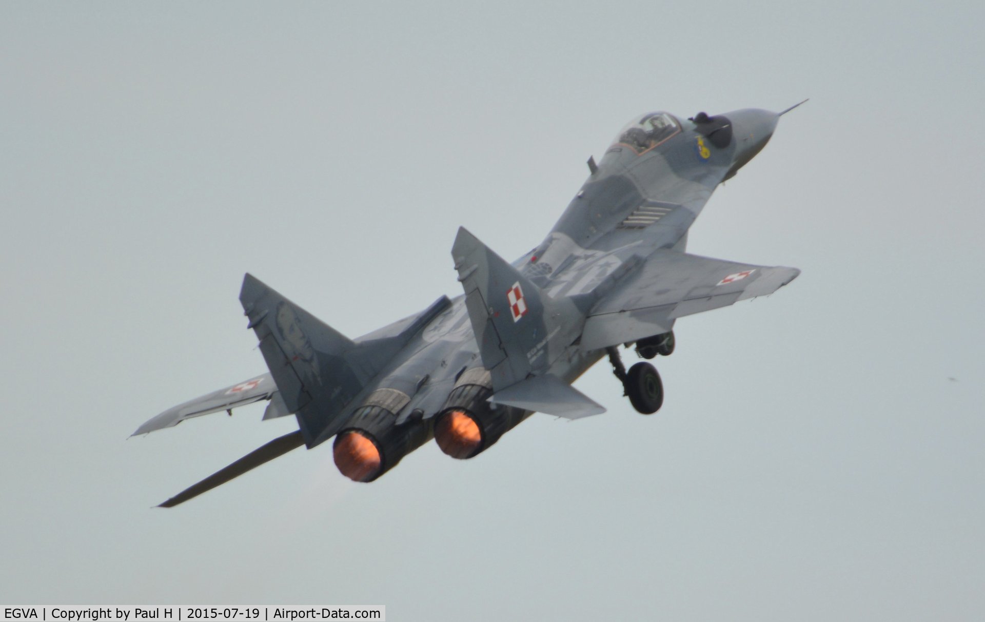 RAF Fairford Airport, Fairford, England United Kingdom (EGVA) - Polish Air Force Mig.-29 56, performing at RIAT 2015