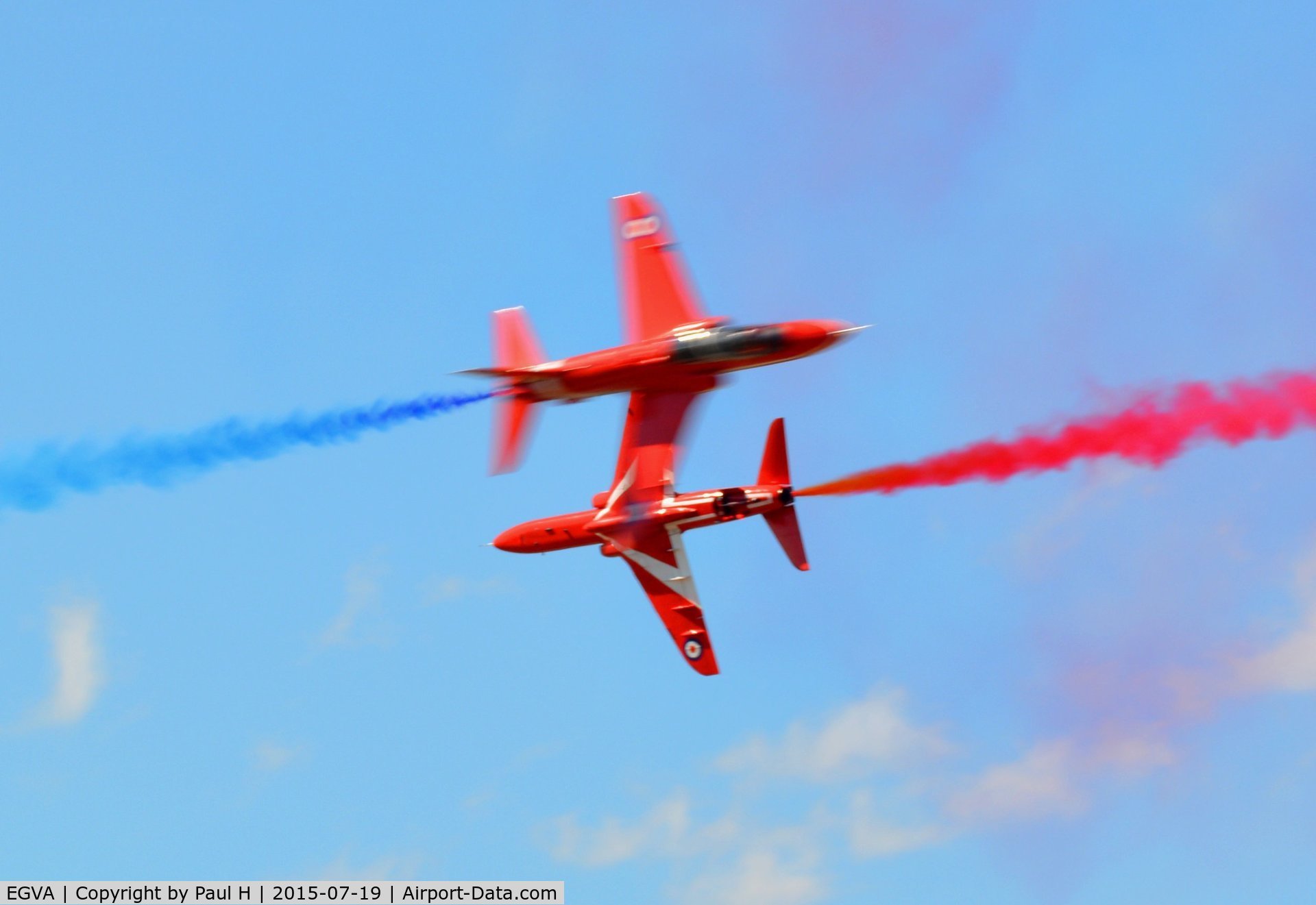 RAF Fairford Airport, Fairford, England United Kingdom (EGVA) - Red Arrows performing at RIAT 2015