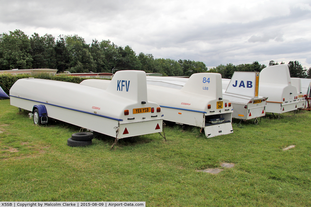 X5SB Airport - Parked glider trailers at The Yorkshire Gliding Club, Sutton Bank. August 9th 2015.
