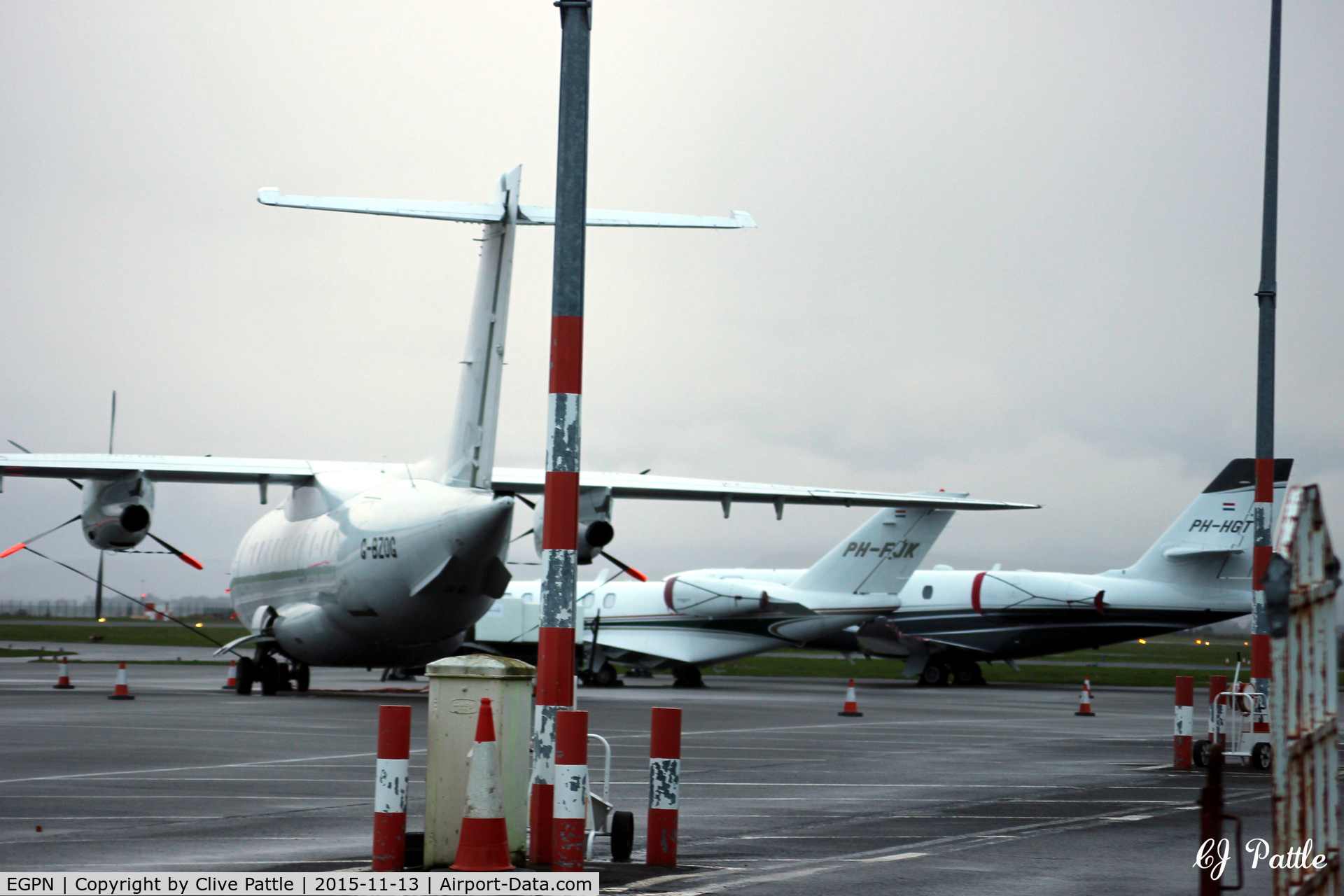 Dundee Airport, Dundee, Scotland United Kingdom (EGPN) - A fairly busy ramp view at Dundee Riverside Airport EGPN