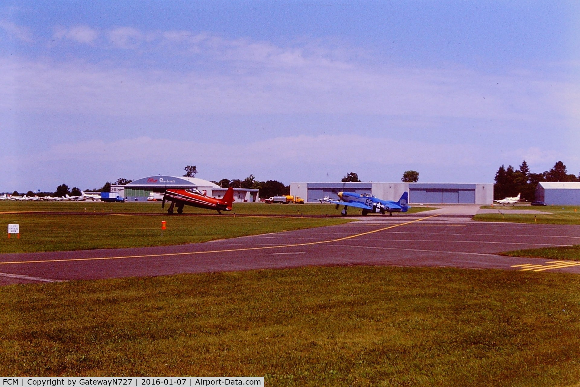 Flying Cloud Airport (FCM) - Summer 1986. N770A & N151PB in position on rwy 27L.