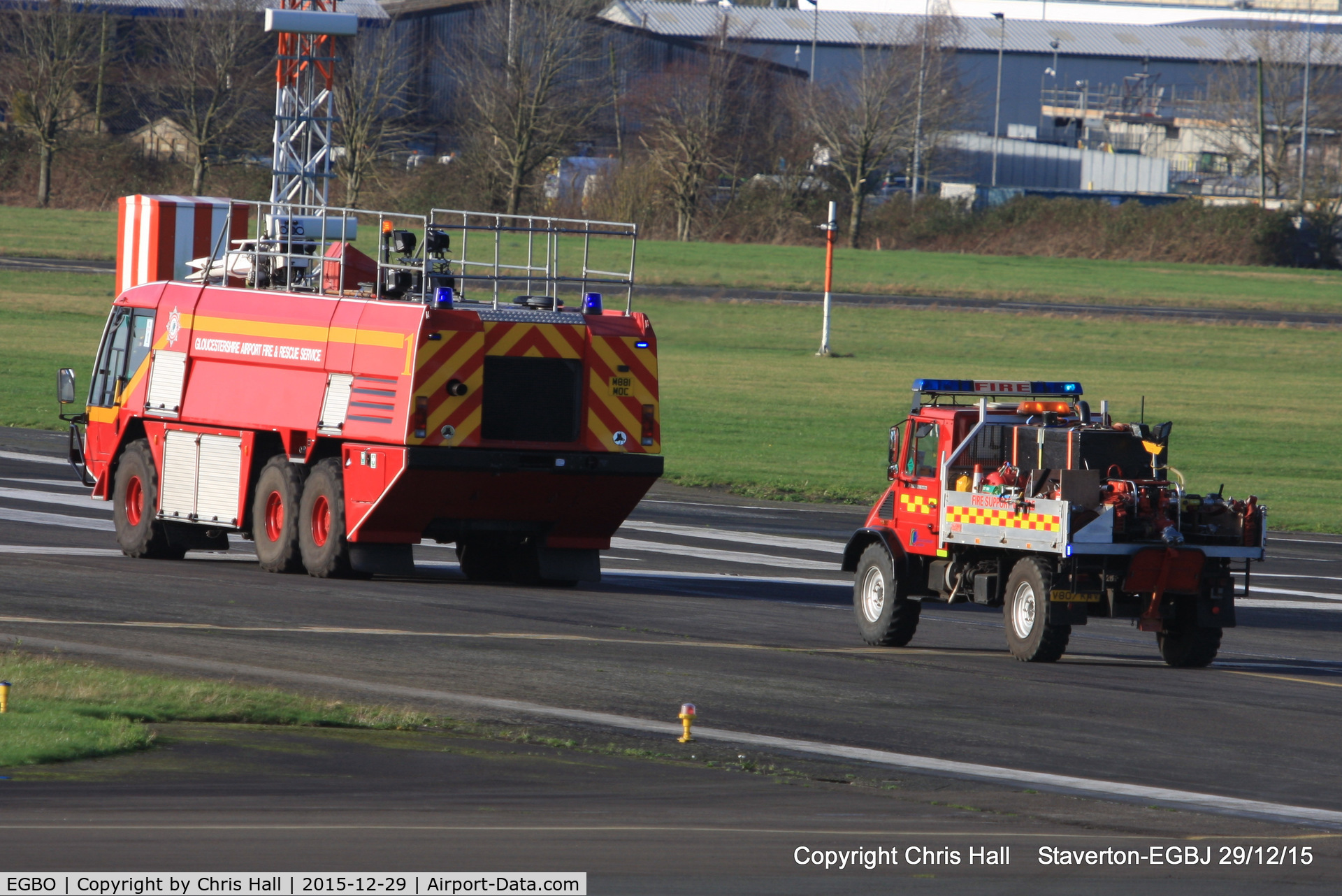 Wolverhampton Airport, Wolverhampton, England United Kingdom (EGBO) - Staverton's fire and rescue team going on an exercise