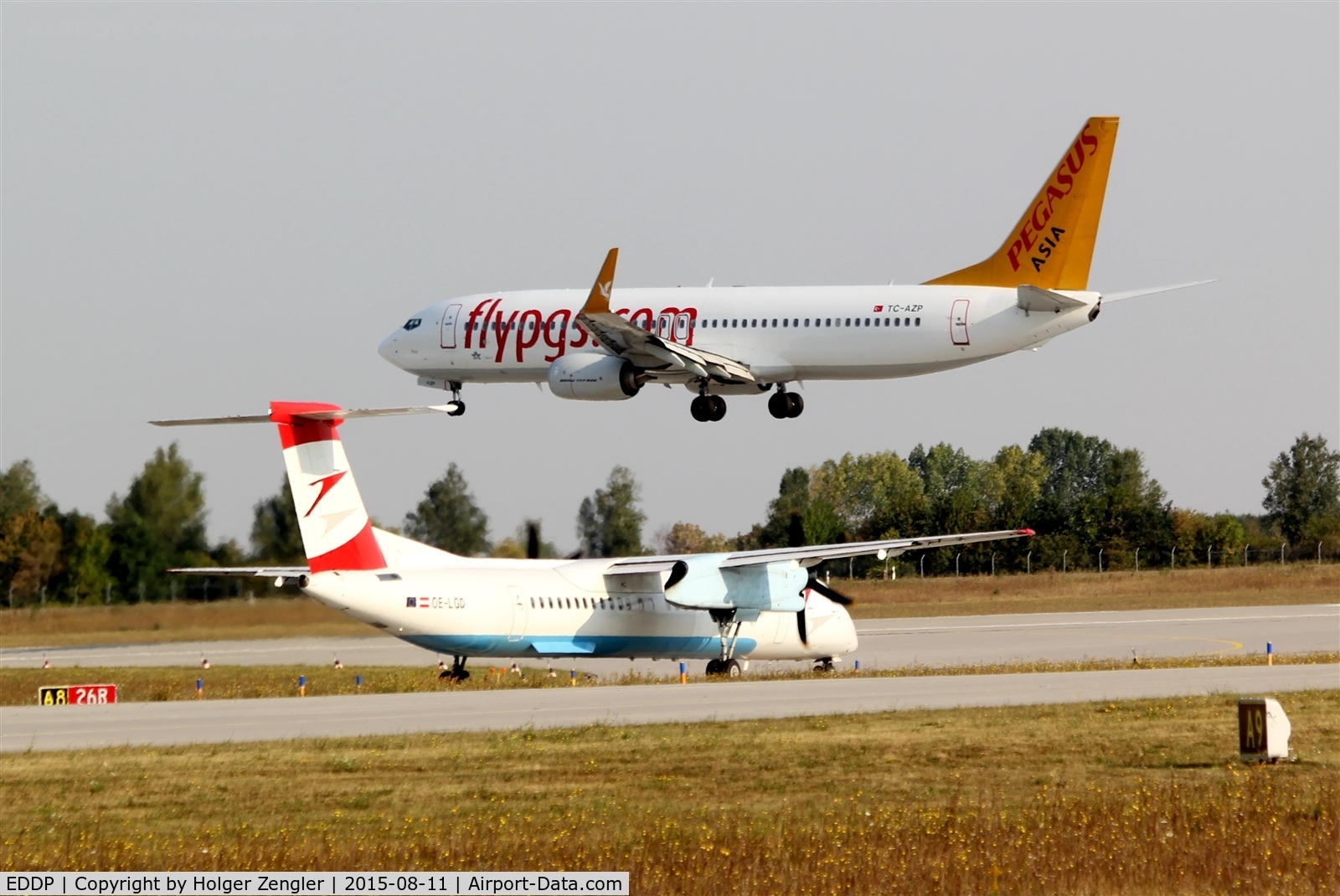 Leipzig/Halle Airport, Leipzig/Halle Germany (EDDP) - Coming and going at rwy 26R/twy A8 junction....