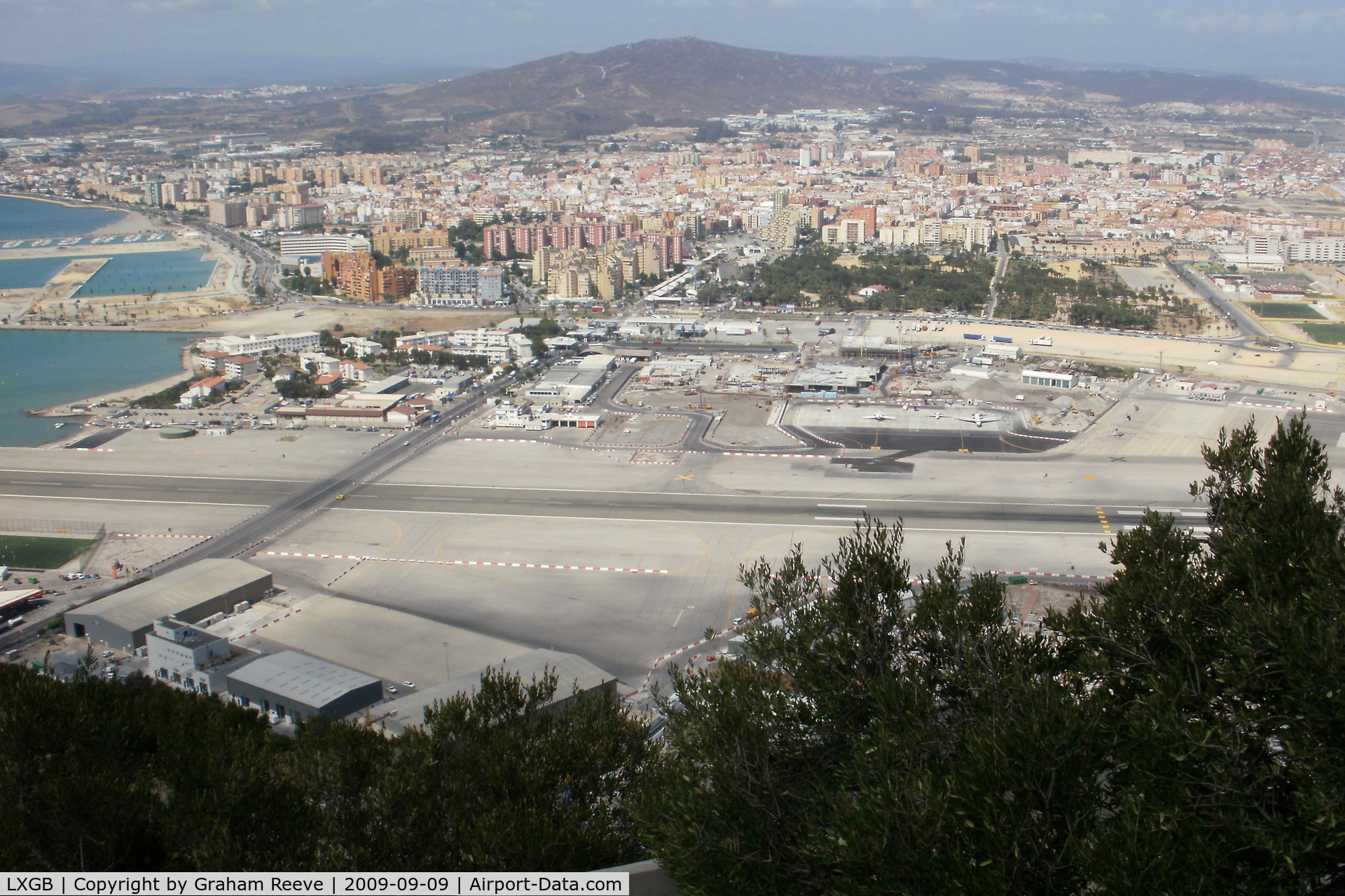 Gibraltar Airport, Gibraltar Gibraltar (LXGB) - The old Gibraltar Airport with the current terminal building under construction. 