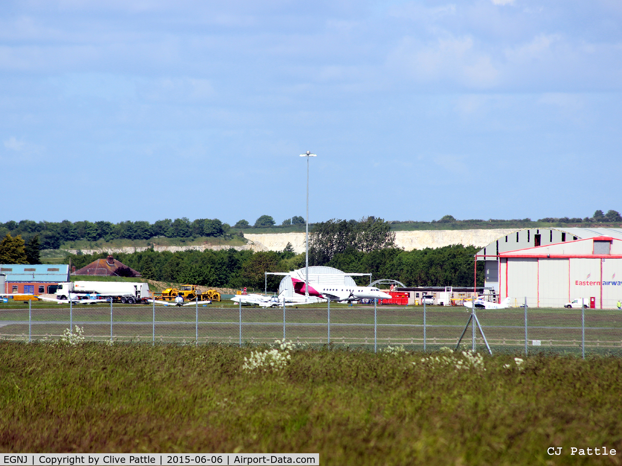 Humberside Airport, Kingston upon Hull, England United Kingdom (EGNJ) - View of the airfield buildings at EGNJ