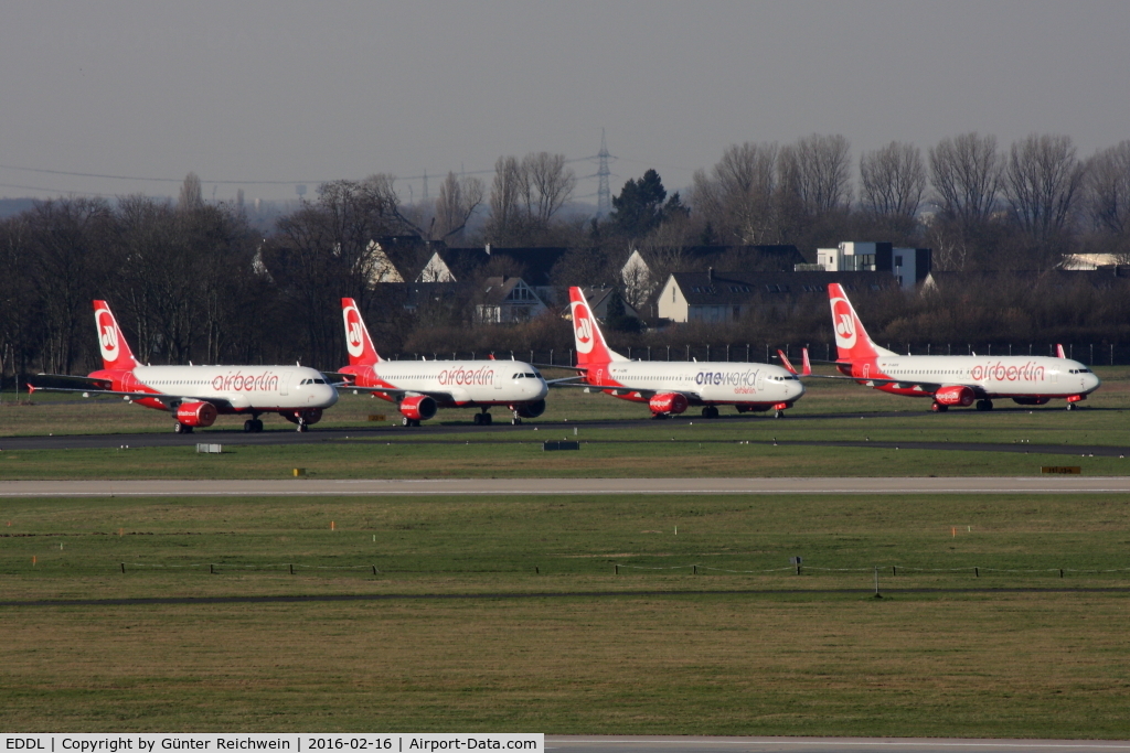 Düsseldorf International Airport, Düsseldorf Germany (EDDL) - Airberlin planes parked at western end of airport