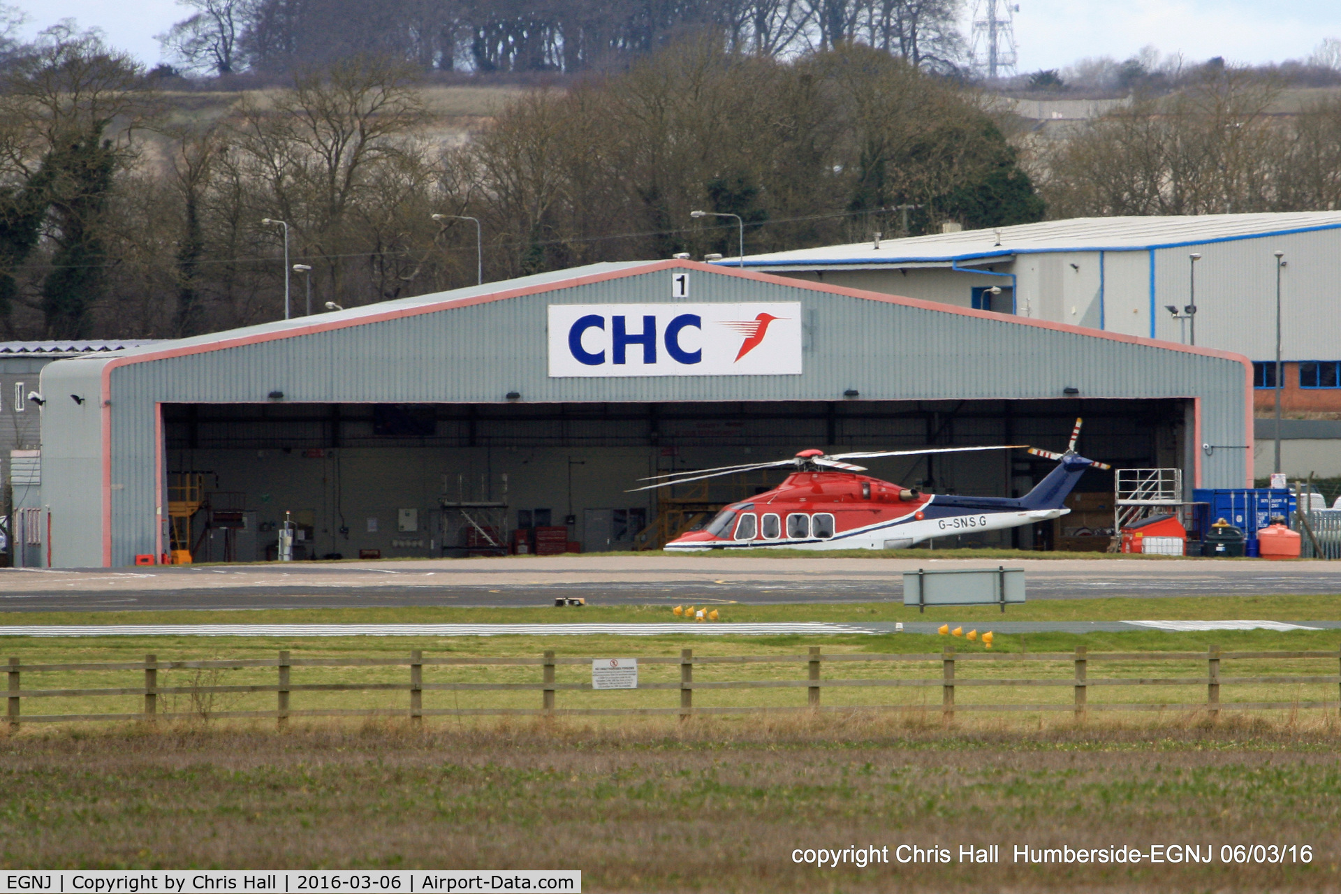 Humberside Airport, Kingston upon Hull, England United Kingdom (EGNJ) - CHC hangar at Humberside