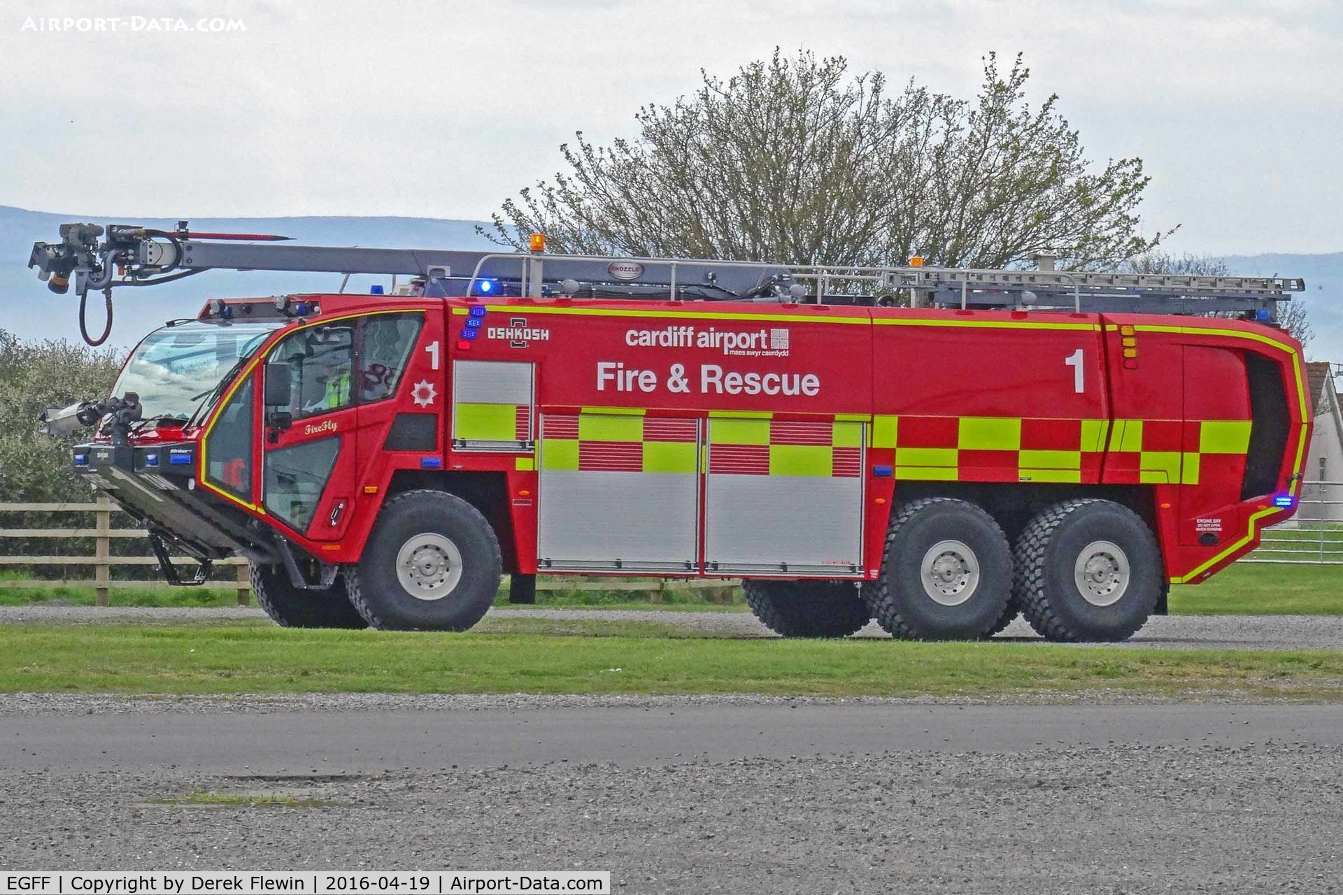 Cardiff International Airport, Cardiff, Wales United Kingdom (EGFF) - Fire & Rescue 1 at EGFF.