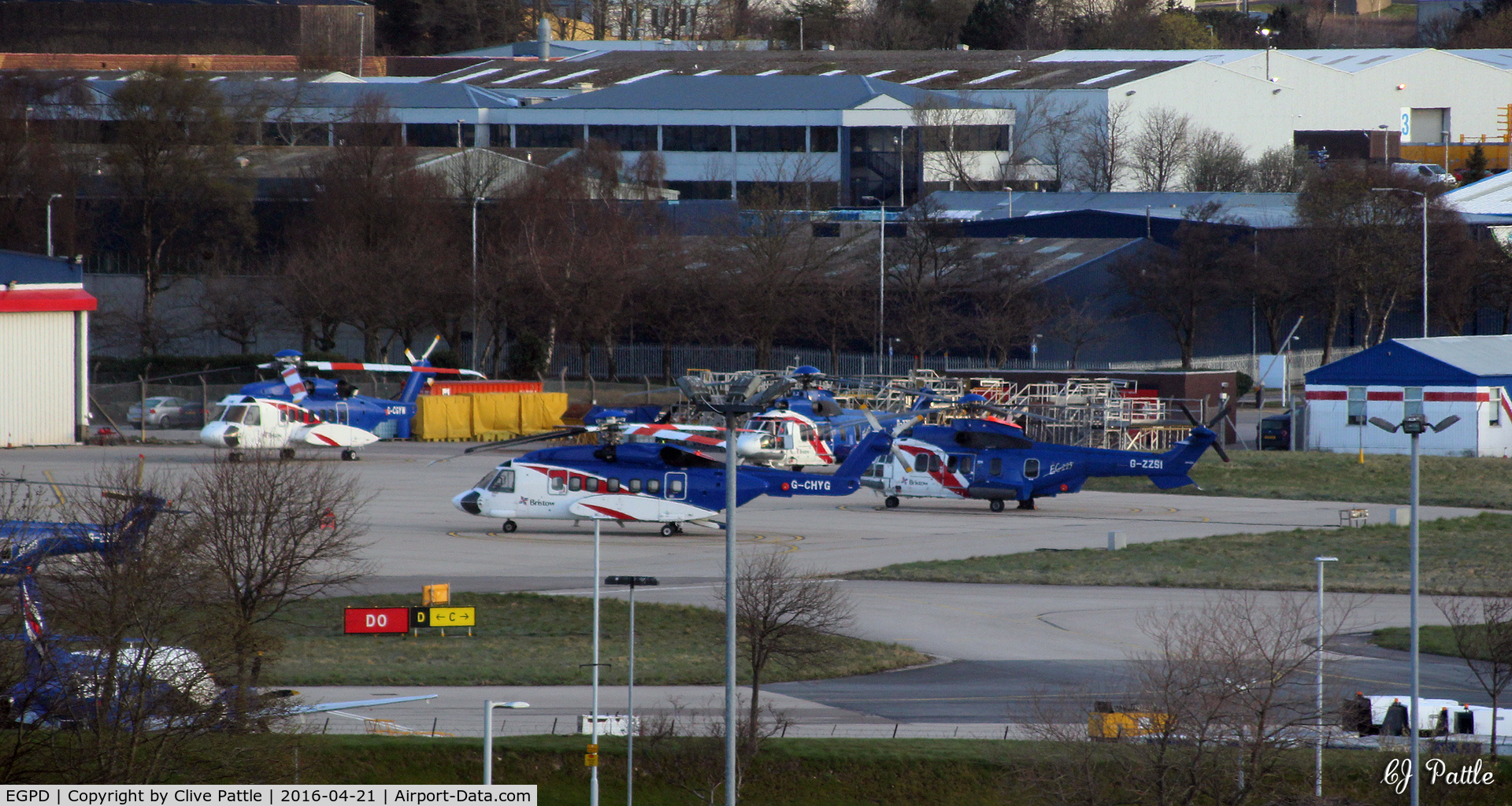 Aberdeen Airport, Aberdeen, Scotland United Kingdom (EGPD) - Bristow Helicopters hangar and apron on west side Aberdeen EGPD