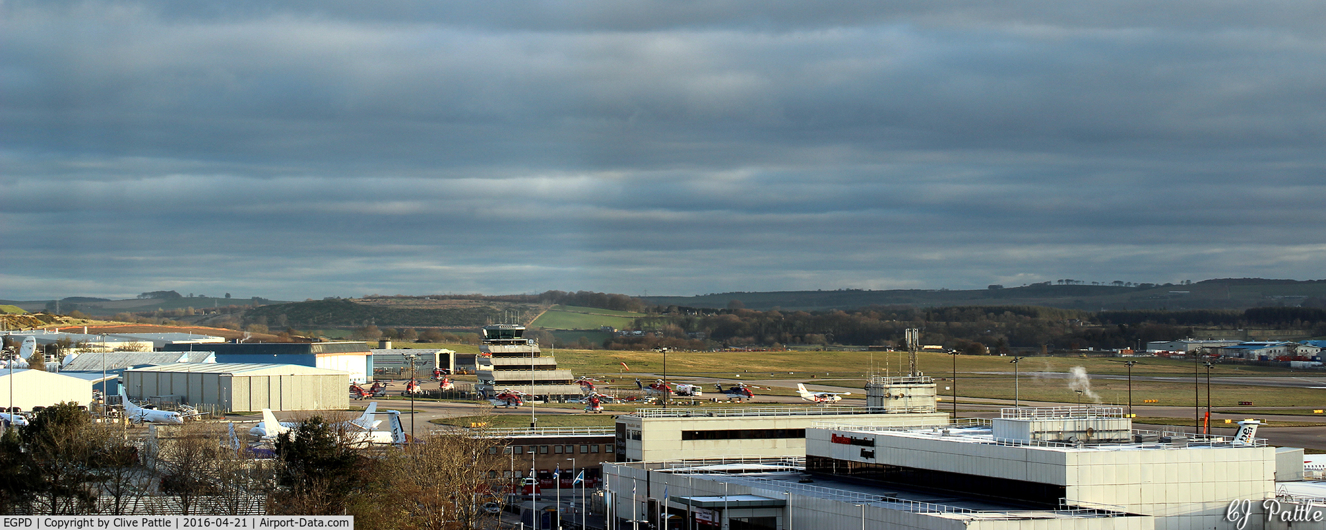 Aberdeen Airport, Aberdeen, Scotland United Kingdom (EGPD) - Aberdeen EGPD looking north - panoramic