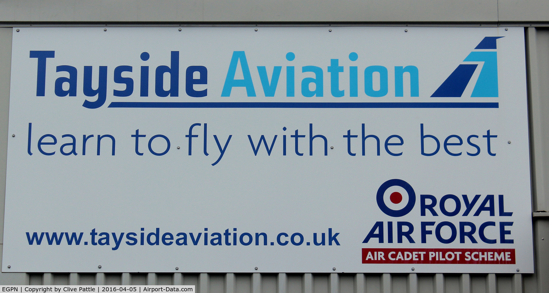 Dundee Airport, Dundee, Scotland United Kingdom (EGPN) - Tayside Aviation sign at Dundee Riverside EGPN