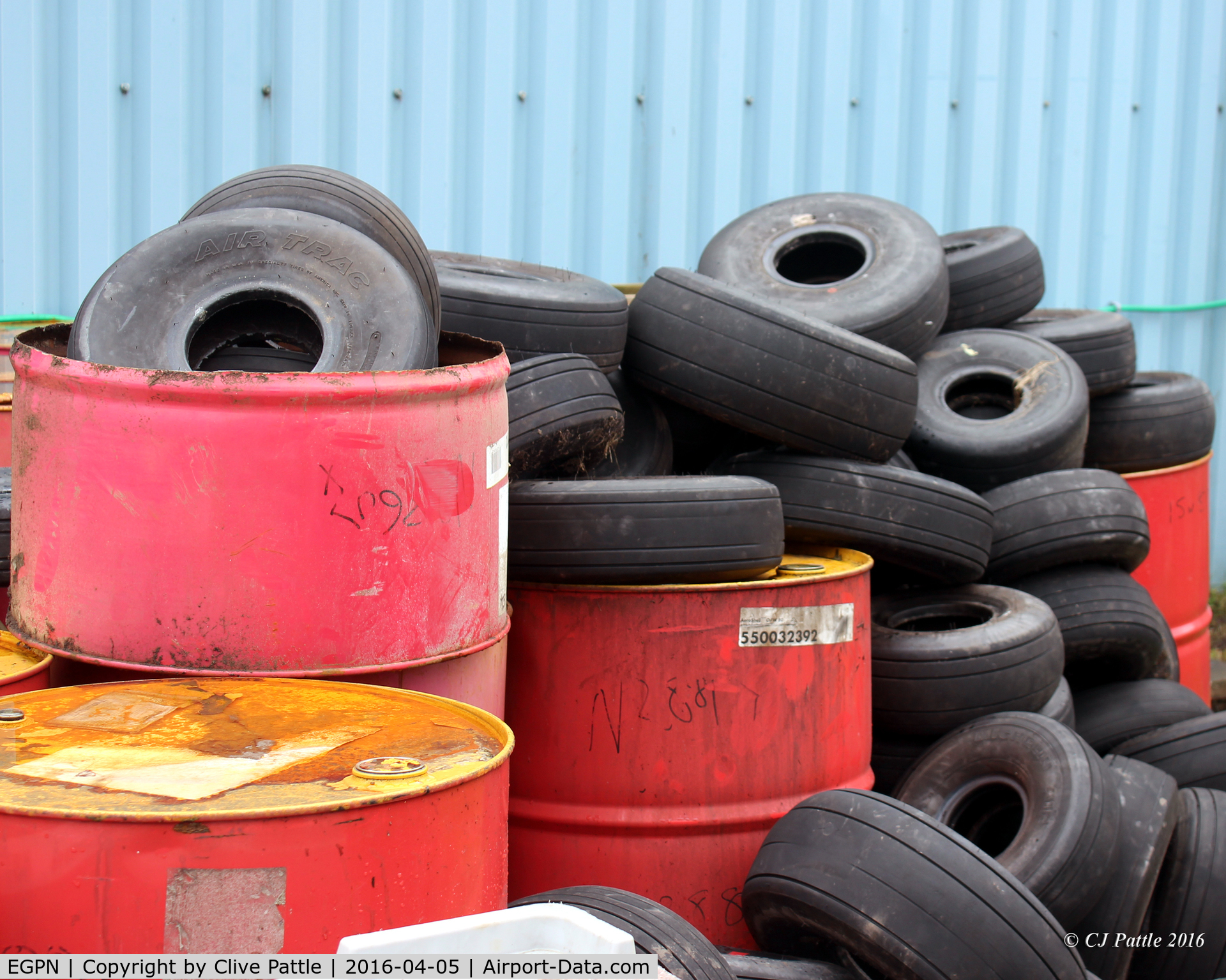 Dundee Airport, Dundee, Scotland United Kingdom (EGPN) - Looking tyred at Dundee Riverside EGPN - used aircraft tyres collection for recycling