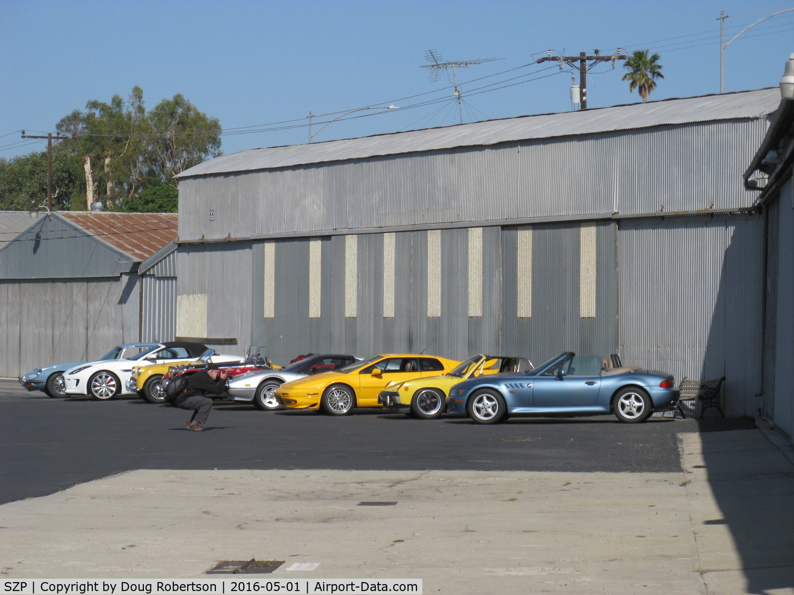 Santa Paula Airport (SZP) - Aviation Museum of Santa Paula First Sunday Open House also invites car clubs display-photographing the cars' photographer