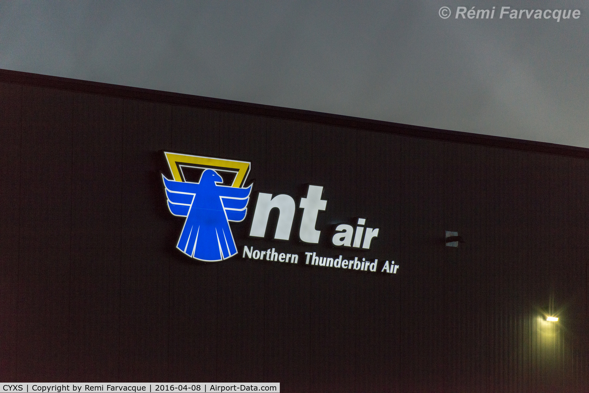 Prince George Airport, Prince George, British Columbia Canada (CYXS) - NT Air hangar sign.