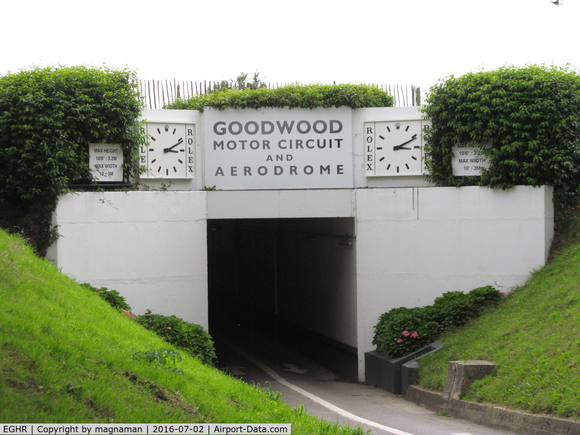 Goodwood Airfield Airport, Chichester, England United Kingdom (EGHR) - under race track and onto airfield