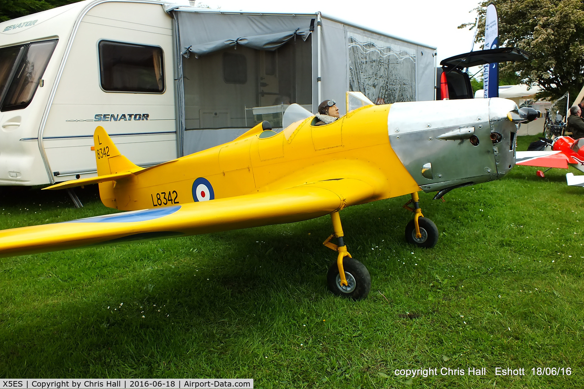 X5ES Airport - large scale model of Miles M14A Magister displayed at the Great North Fly in. Eshott