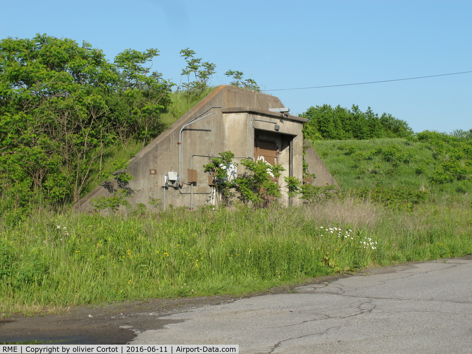 Griffiss International Airport (RME) - on the other side of the runway, you'll find ammo shelters of the former Air force base.