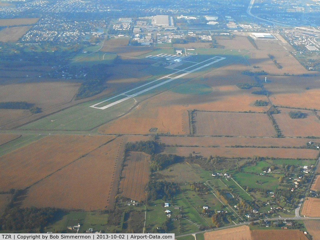 Bolton Field Airport (TZR) - Looking north from 4500 ft.