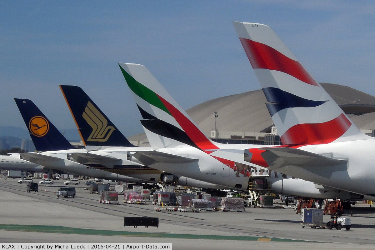 Los Angeles International Airport (LAX) - Mirror, mirror on the wall, which A380 tail is the most beautiful of all?