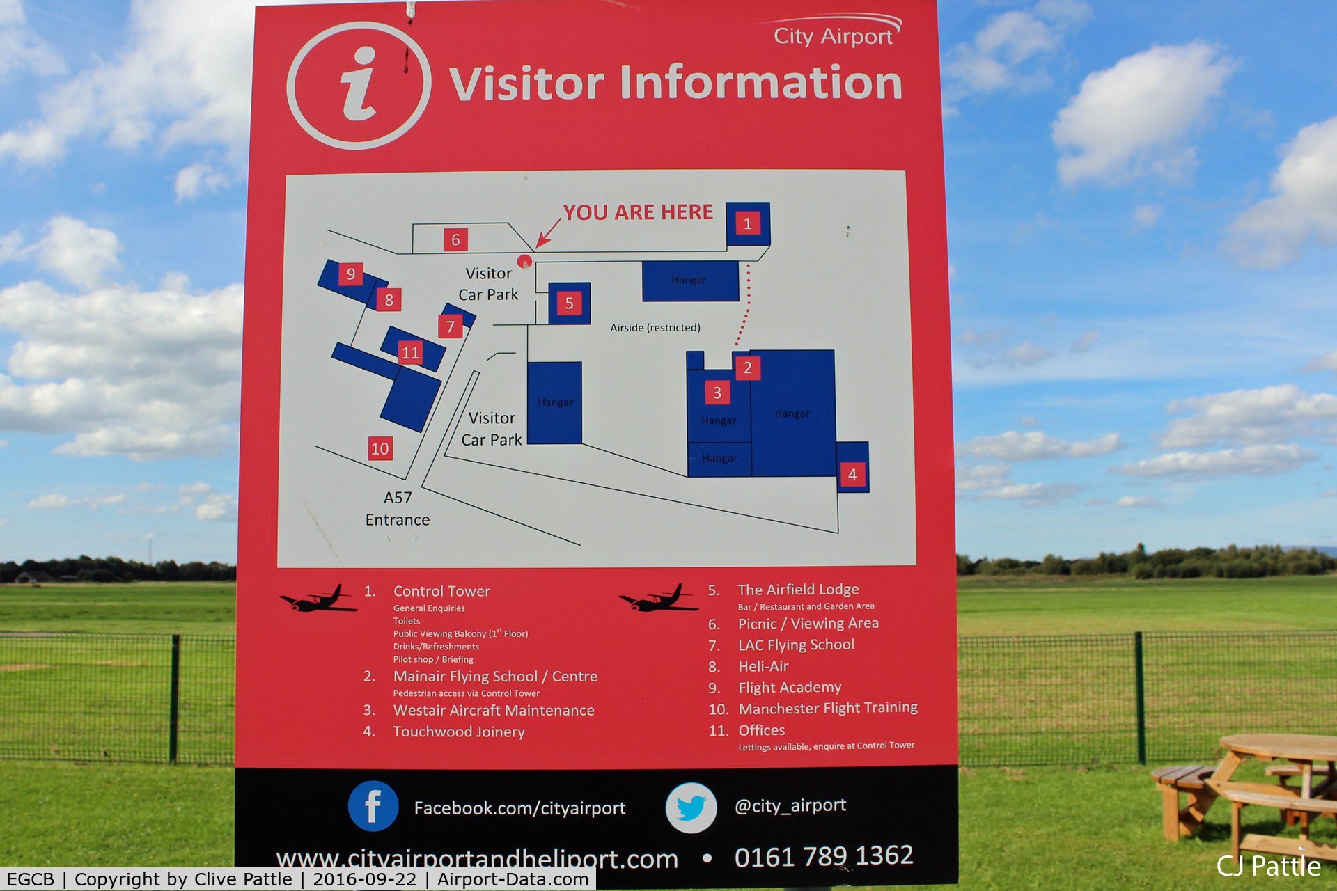 City Airport Manchester, Manchester, England United Kingdom (EGCB) - Manchester City Airport, Barton EGCB - Information sign