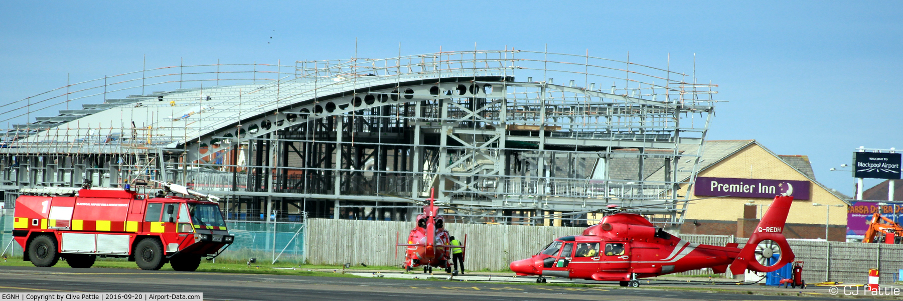 Blackpool International Airport, Blackpool, England United Kingdom (EGNH) - The Bond Helicopters apron at Blackpool EGNH
