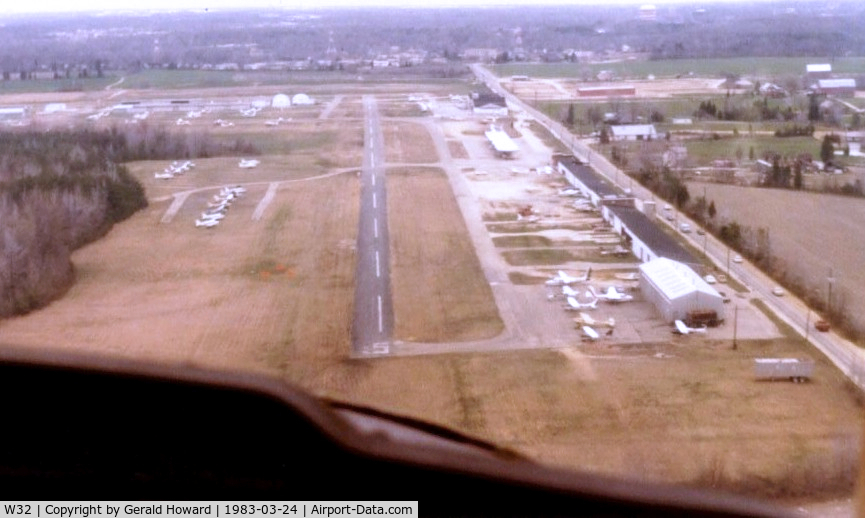 Washington Executive/hyde Field Airport (W32) - Landing in a C-152. Andrews AFB (ADW) is just 4 miles ahead. Yes, I know I'm a little high. Scanned from 35mm photo. Flying was easy in the 80s around Washington, D.C.