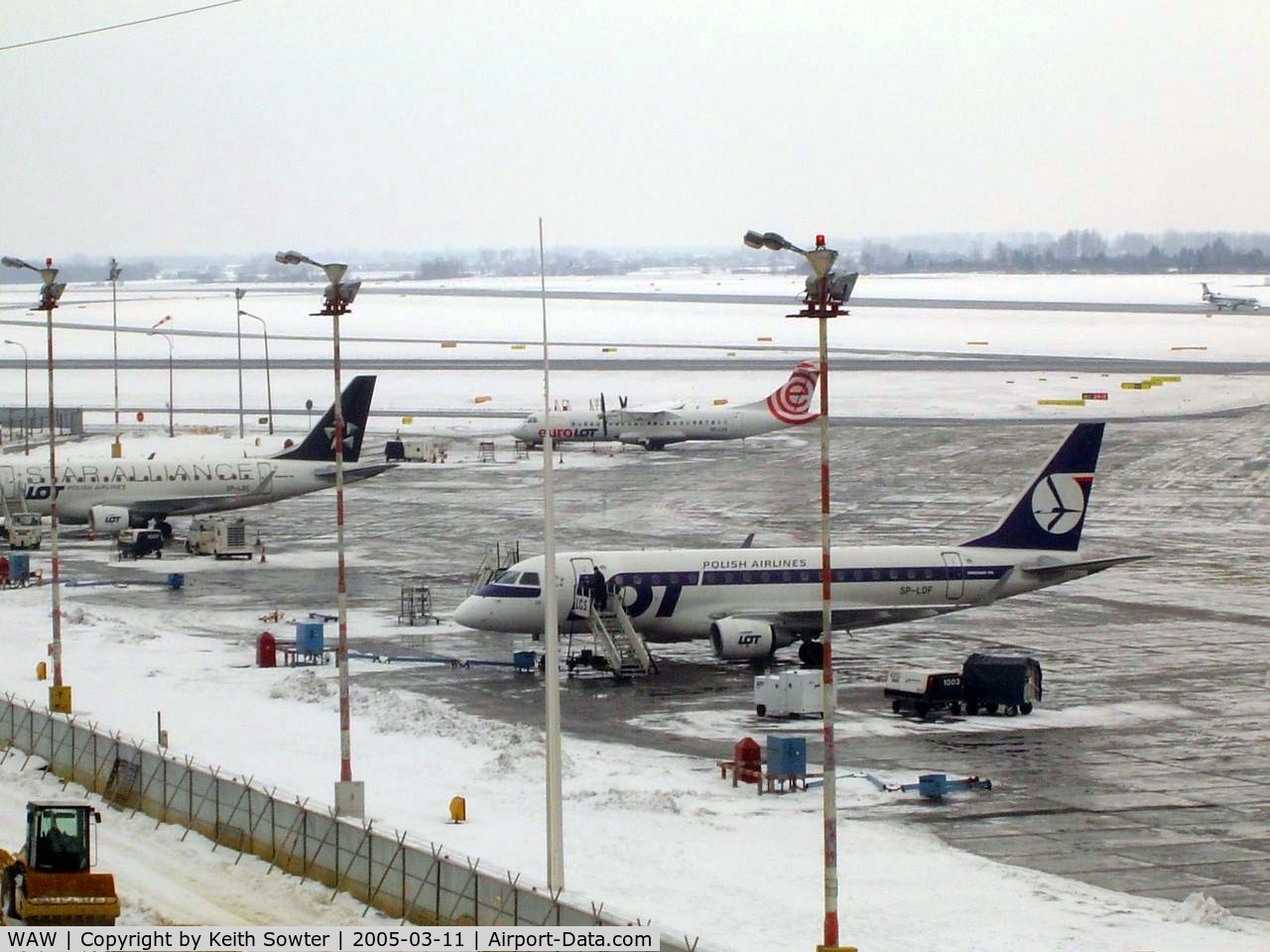 Warsaw Frederic Chopin Airport (formerly Okecie International Airport), Warsaw Poland (WAW) - View in the snow from the public viewing area