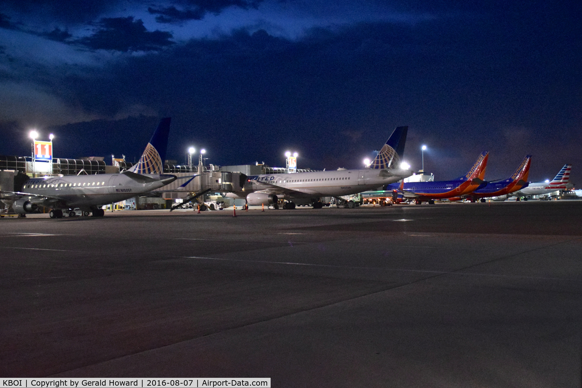 Boise Air Terminal/gowen Fld Airport (BOI) - Early morning on the south ramp of Concourse B.