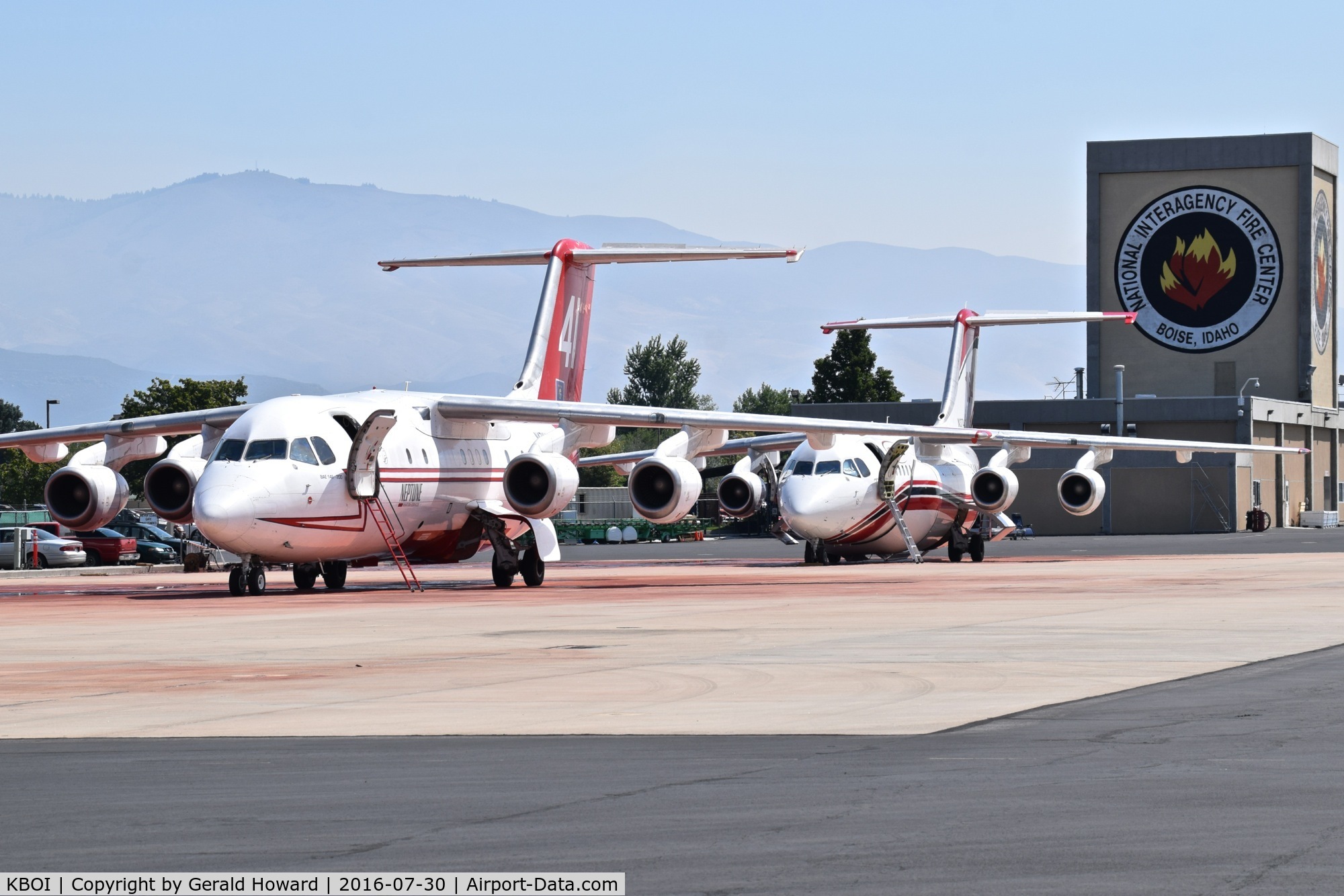Boise Air Terminal/gowen Fld Airport (BOI) - Fire tankers parked on NIFC ramp.