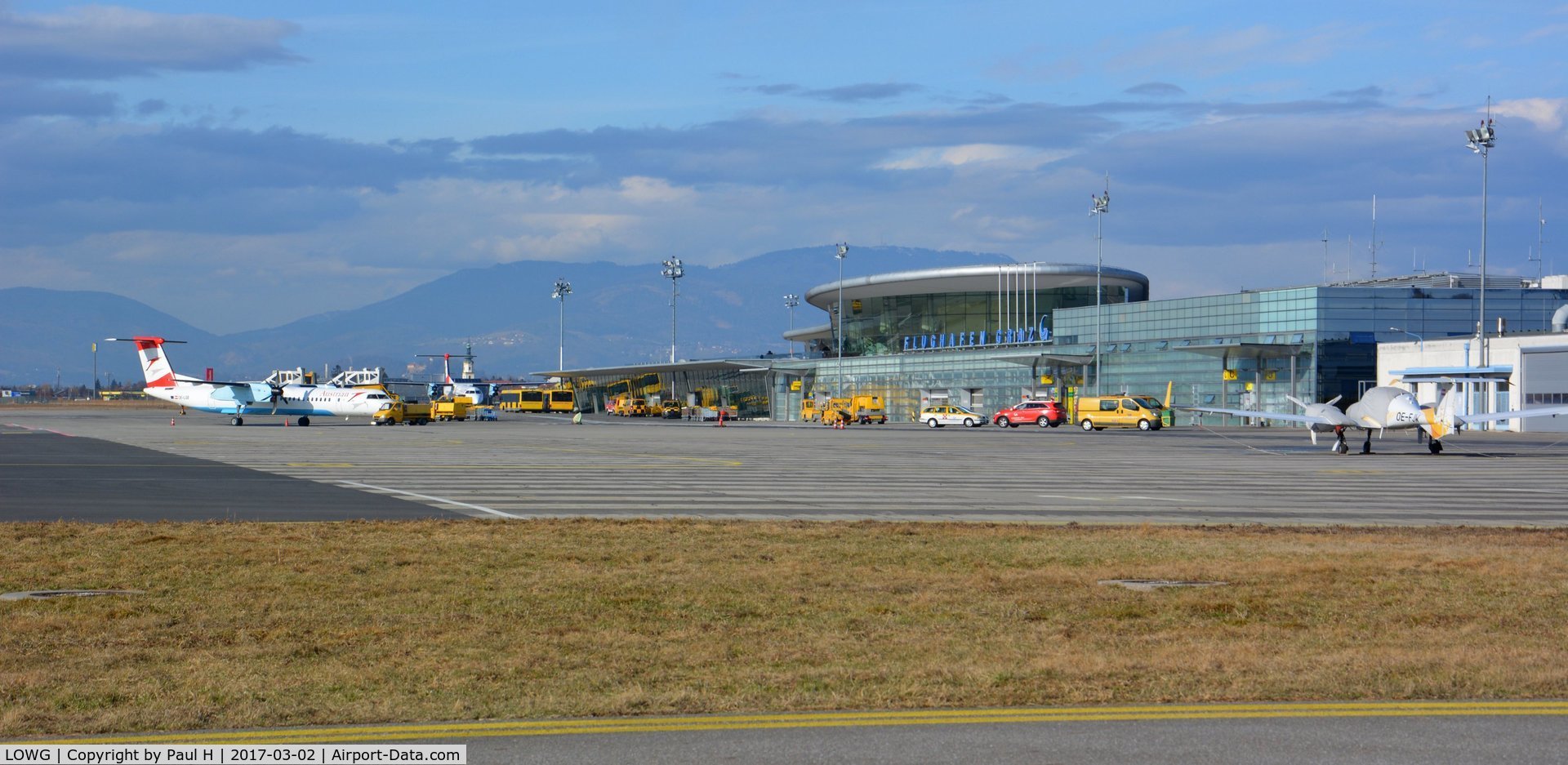 Graz Airport, Graz Austria (LOWG) - View from general aviation section at Graz airport, LOWG