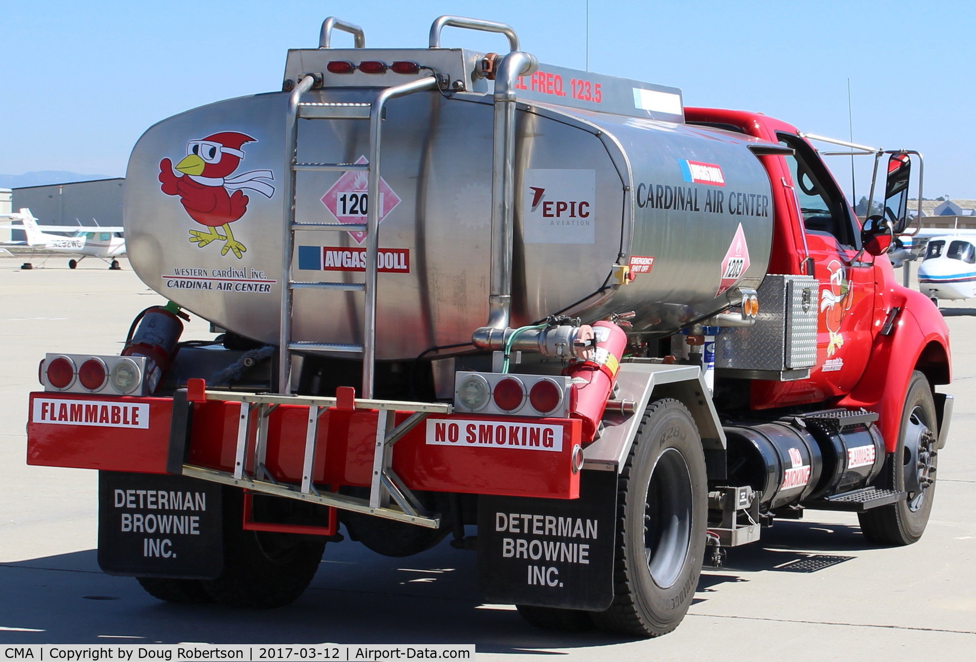 Camarillo Airport (CMA) - Cardinal Air Center Refueler-100LL. One of several fueling options at CMA, including Self-Serve near tower.