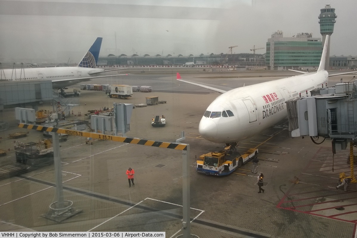 Hong Kong International Airport, Hong Kong Hong Kong (VHHH) - Dragonair flight arriving at Hong Kong Intl'l