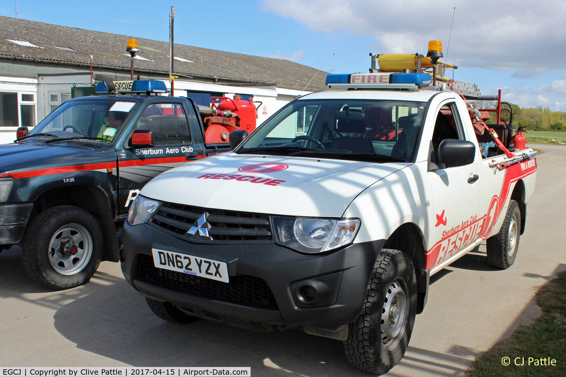 Sherburn-in-Elmet Airfield Airport, Sherburn-in-Elmet, England United Kingdom (EGCJ) - Fire Rescue vehicles at EGCJ