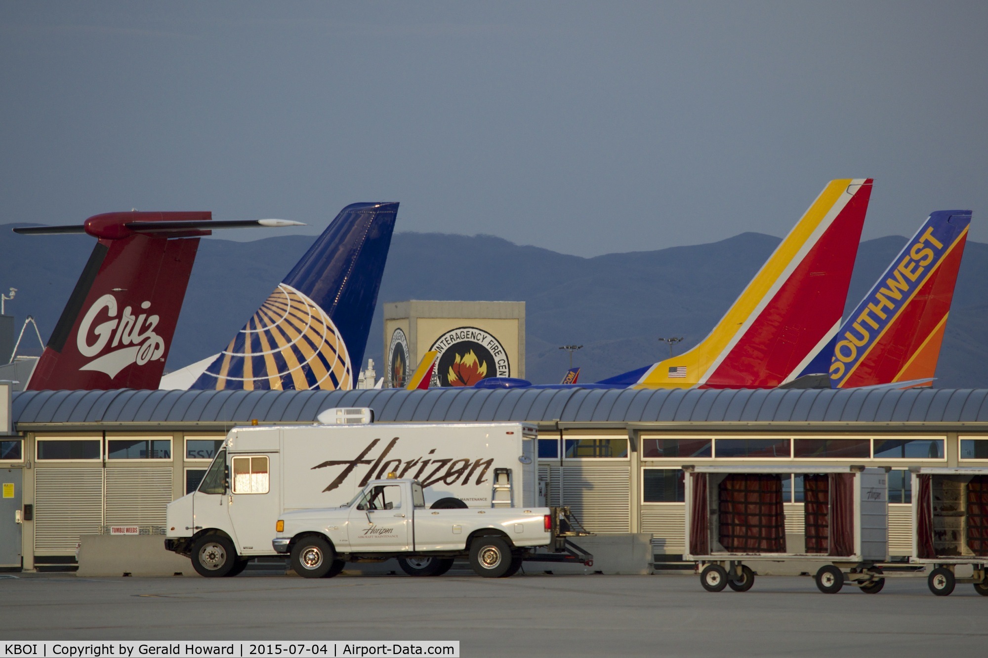 Boise Air Terminal/gowen Fld Airport (BOI) - Aircraft parked on the south side of Concourse B.