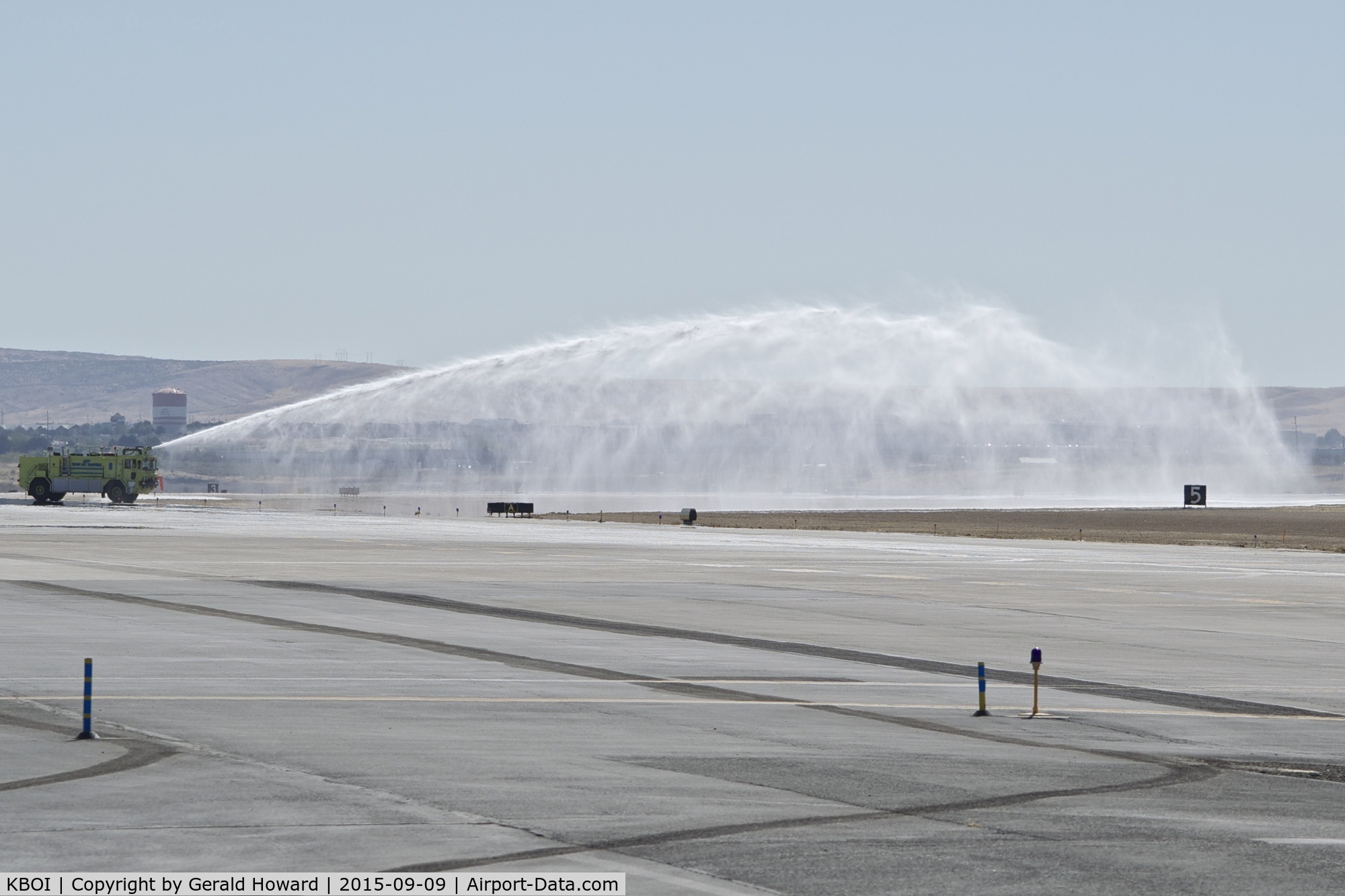 Boise Air Terminal/gowen Fld Airport (BOI) - ARFF Unit #8 practicing.