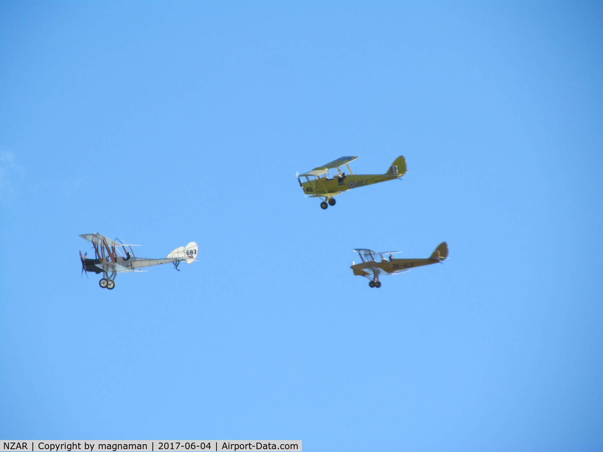 Ardmore Airport, Auckland New Zealand (NZAR) - trio of bi-planes at D Day event