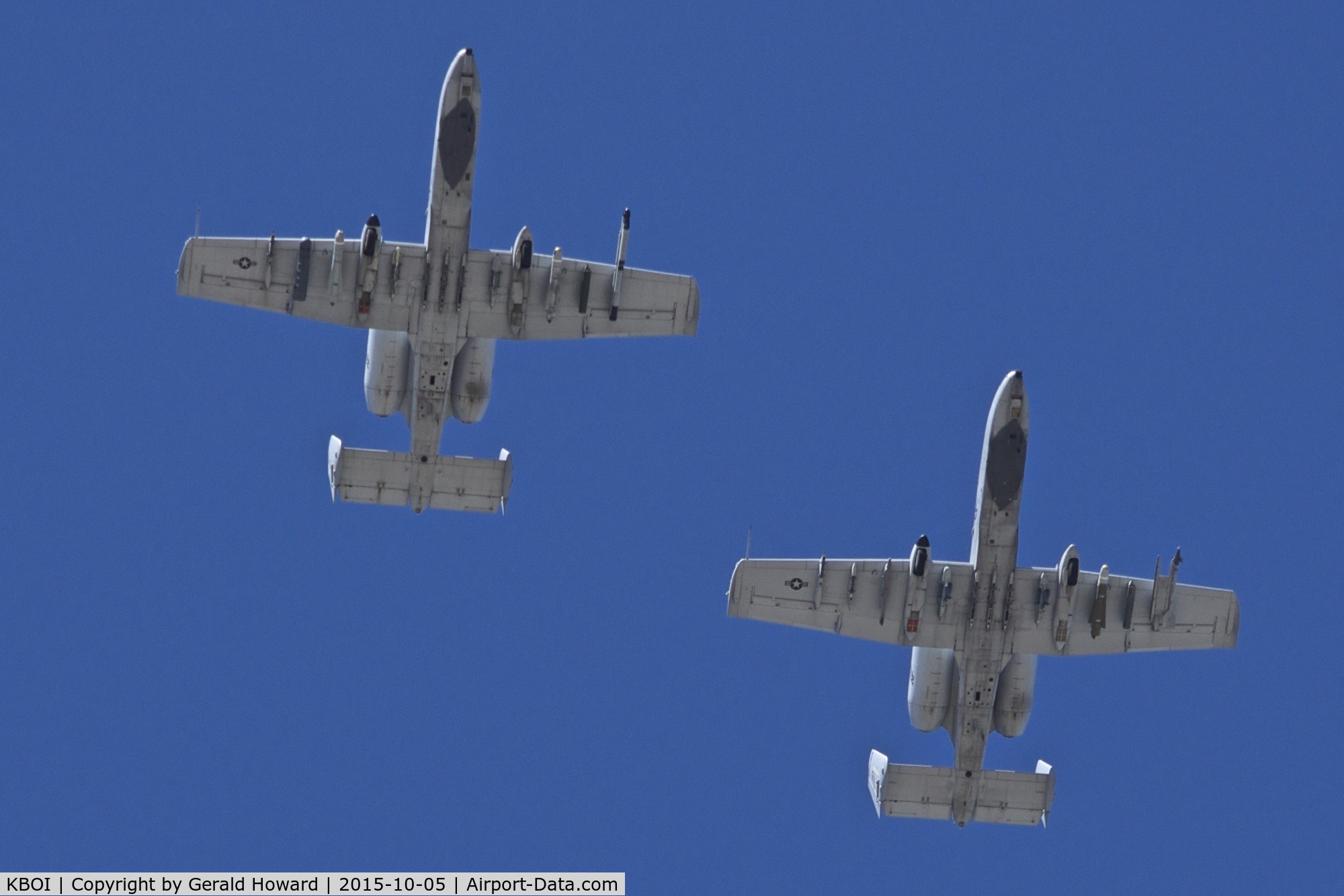 Boise Air Terminal/gowen Fld Airport (BOI) - A-10s on the overhead for the break to downwind for RWY 10R.