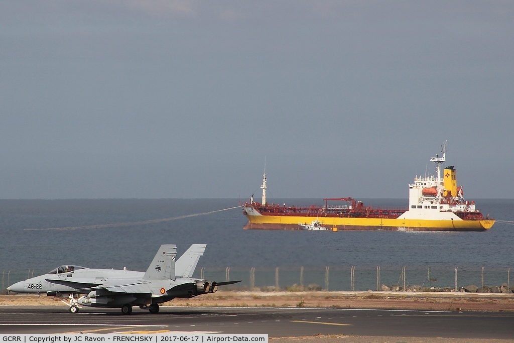 Arrecife Airport (Lanzarote Airport), Arrecife Spain (GCRR) - 46-22 Spanish Air Force with FAYCAL chemical tanker